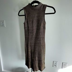 Gold and black high neck form fitting dress